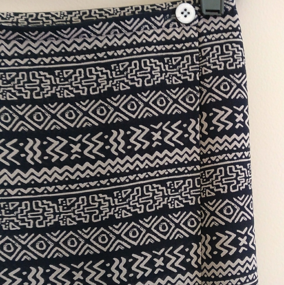 Long Wrap Skirt, Tribal Print